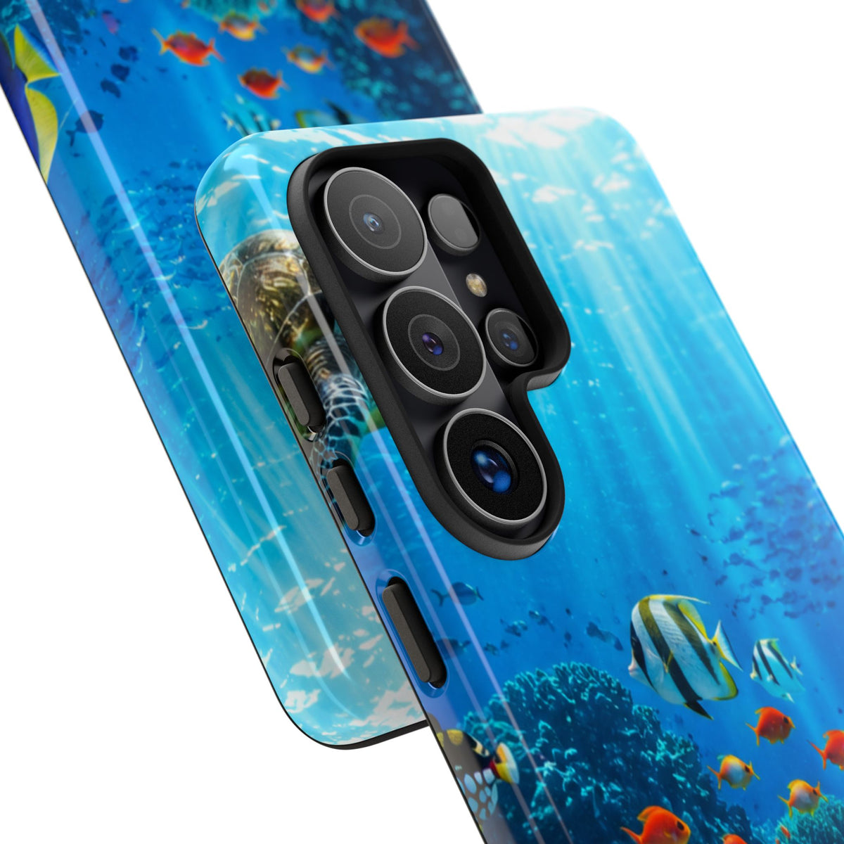 Underwater Ocean Life Tough Phone Case — Coral Reef & Sea Turtle Protective Cover