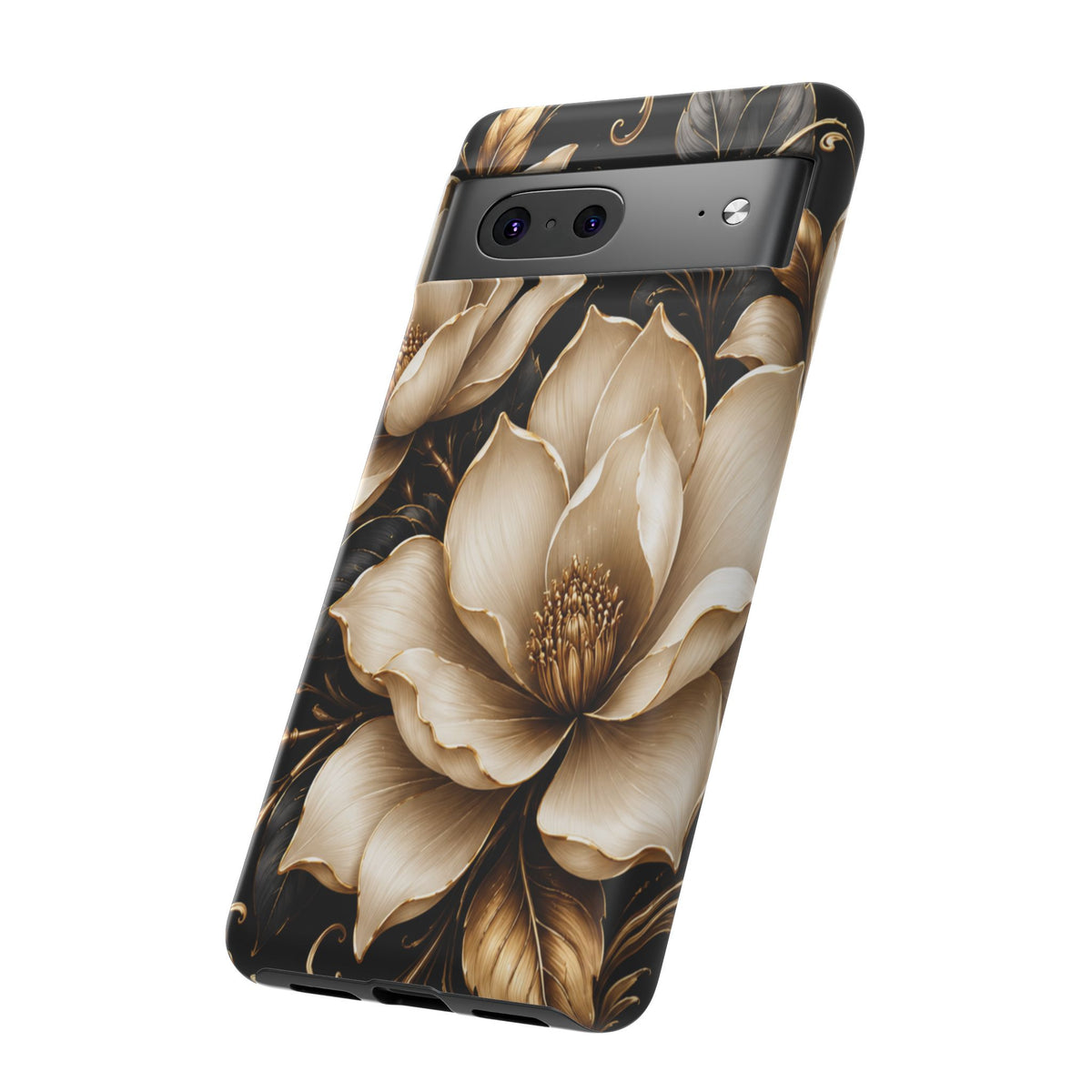 Floral Tough Case — Elegant Gold Magnolia Phone Case