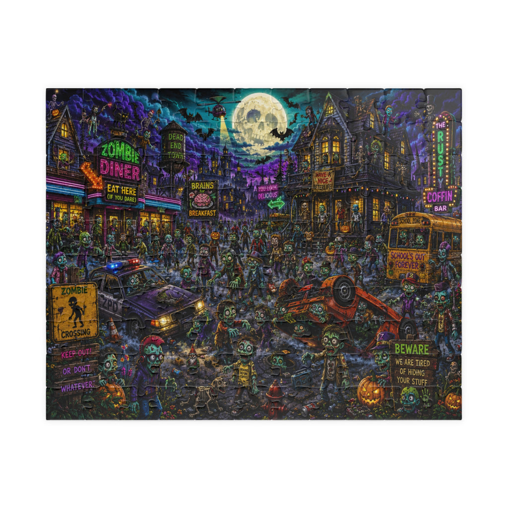 Spooky Zombie City Puzzle 520 Piece | Halloween Jigsaw