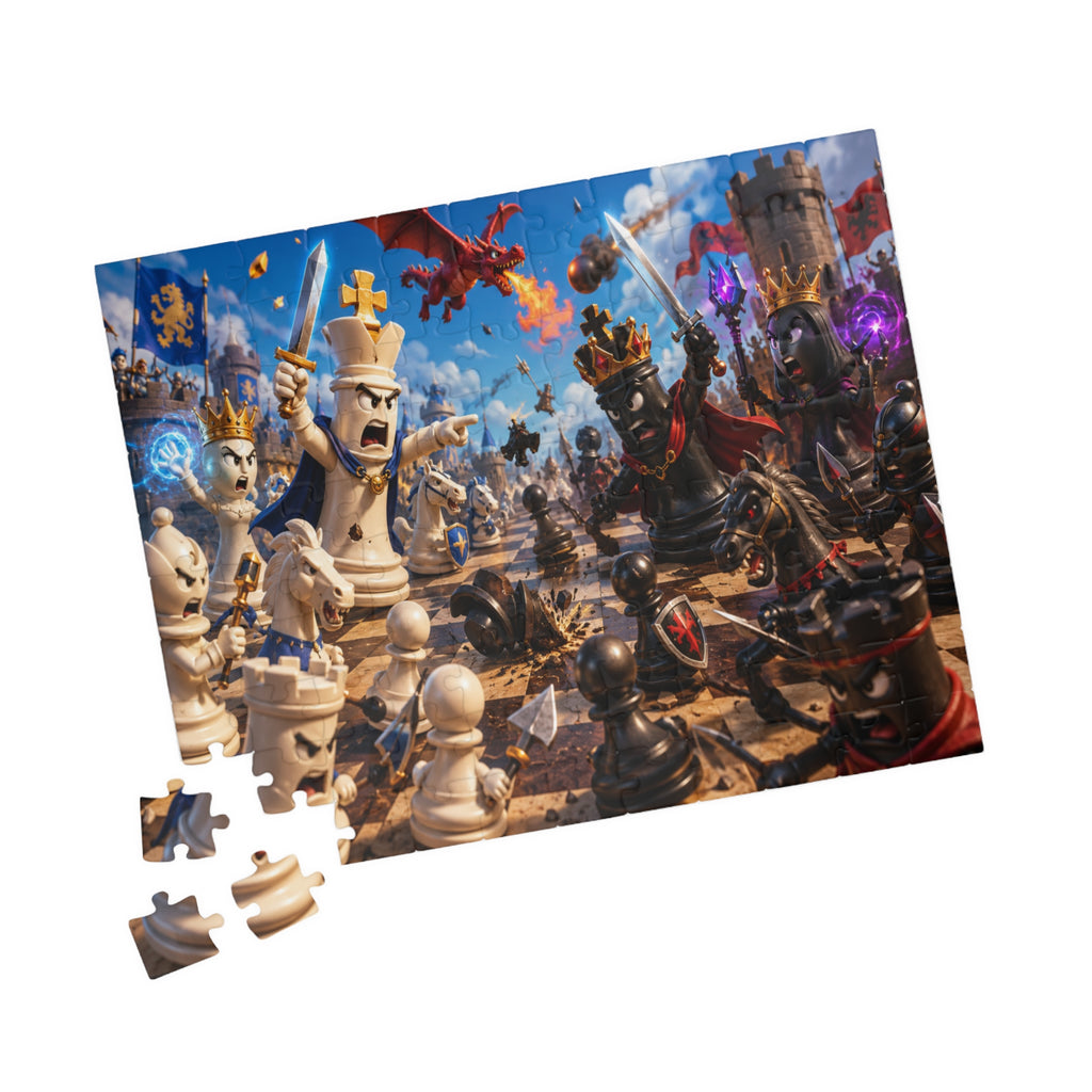 Fantasy Chess Battle Puzzle | Medieval Kings vs Dark Army jigsaw