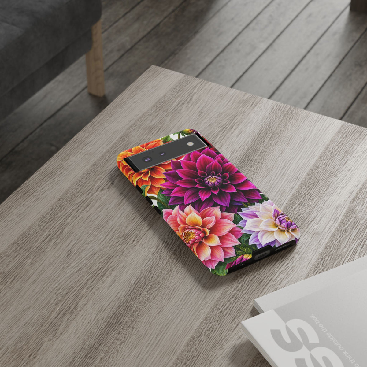 Floral Dahlia Tough Phone Case — Vibrant Protective Floral Phone Cover