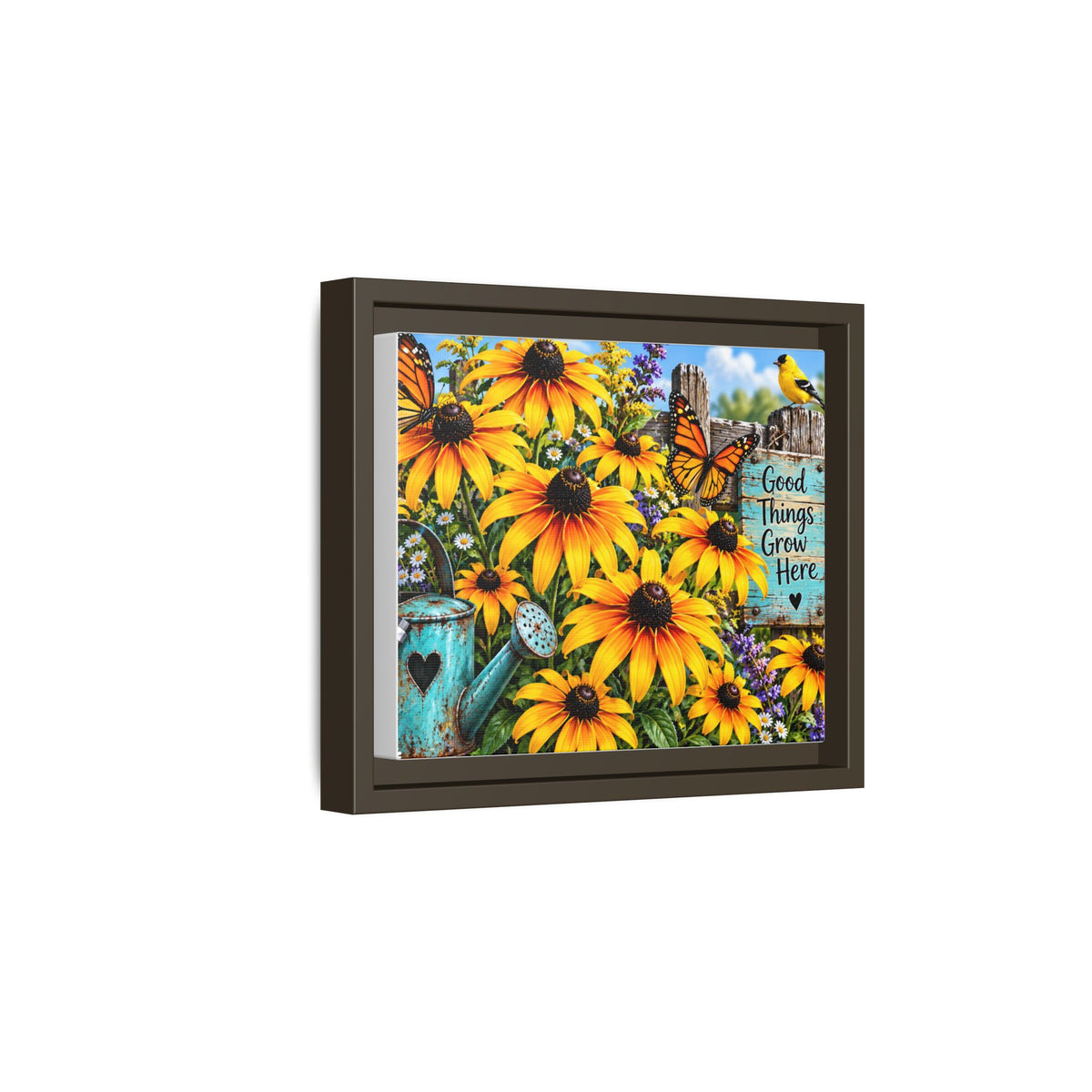 Good Things Grow Here Sunflowers Wall Art Matte Canvas