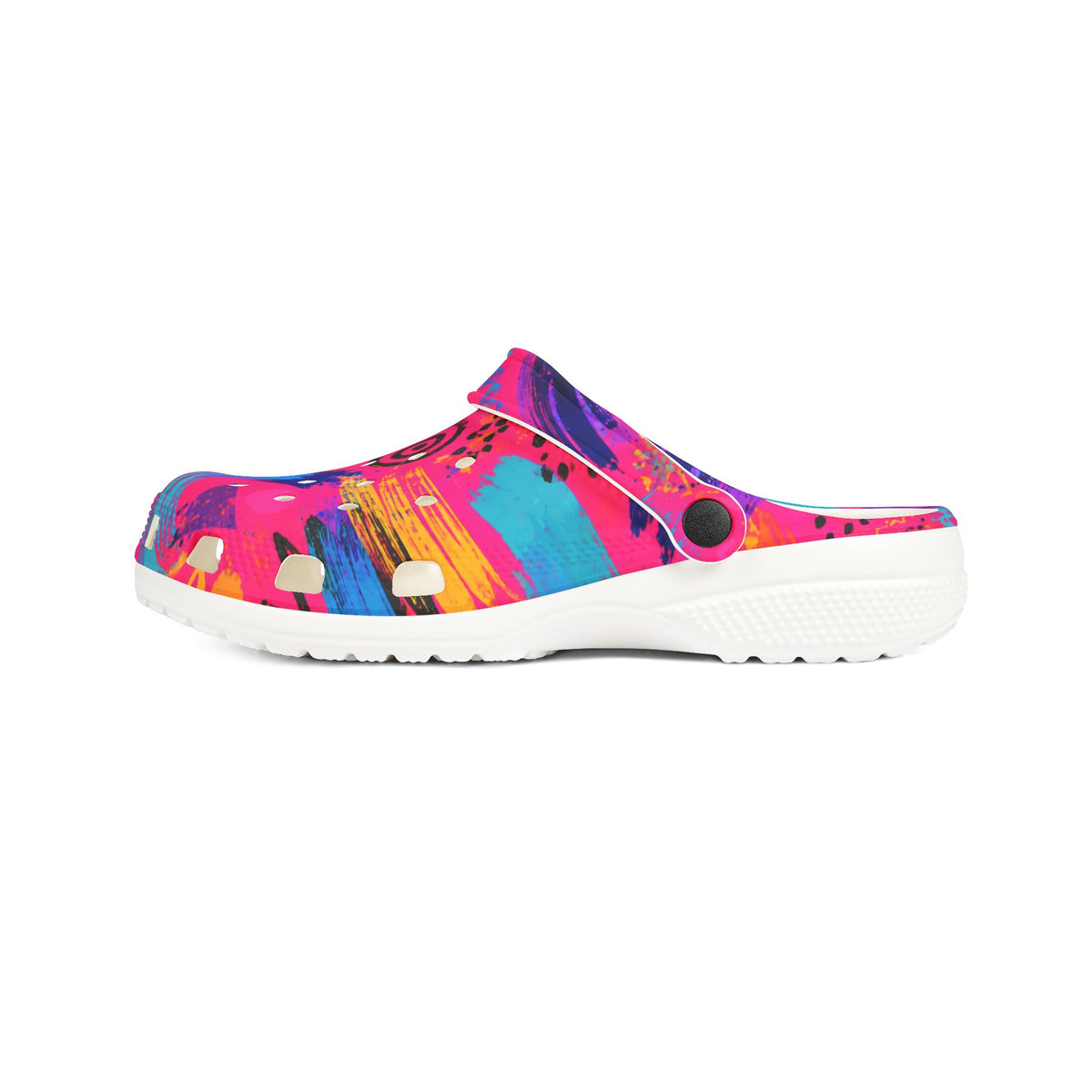 Colorful Abstract EVA Foam Clogs — Vibrant Paint Splash Slip-On Shoes