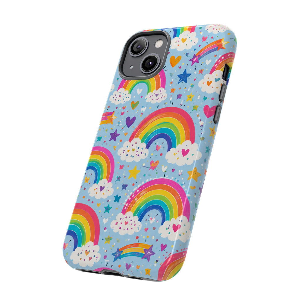 Rainbow Clouds Phone Case — Cute Pastel Rainbow Pattern Tough Case