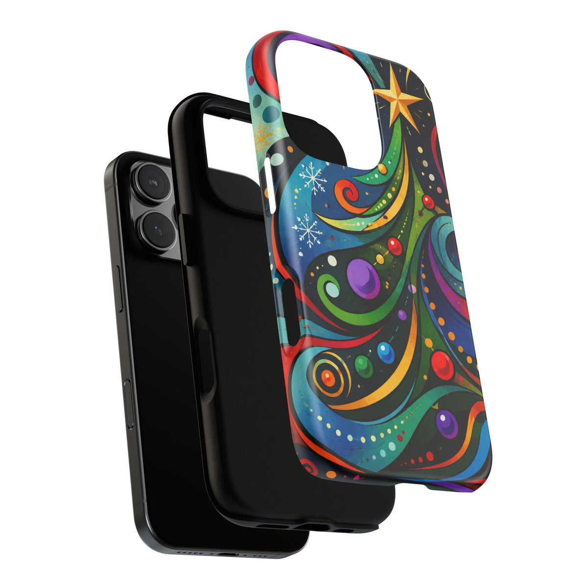 Colorful Swirl Christmas Tree Tough Phone Case
