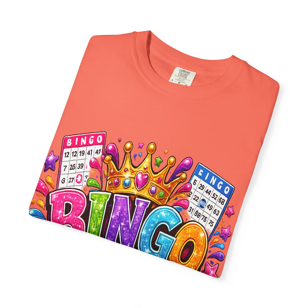 Bingo Queen T-shirt | Colorful Crown Bingo Balls Design