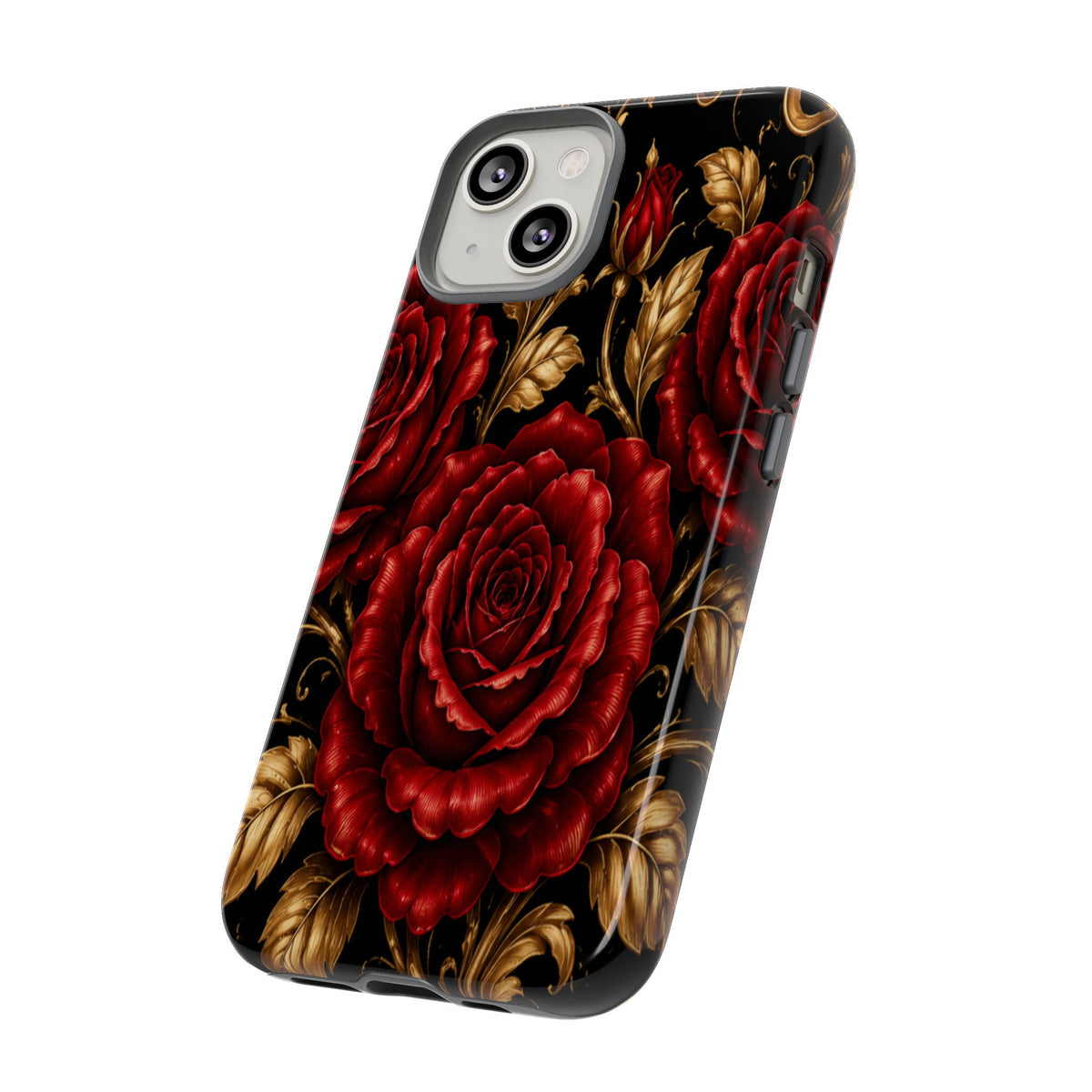 Tough Cases — Vintage Red Rose Floral Phone Case