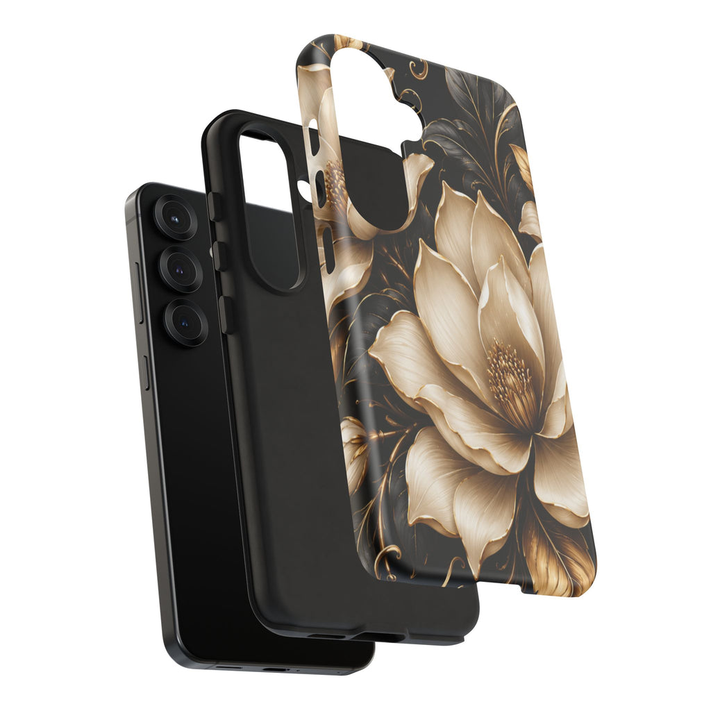 Floral Tough Case — Elegant Gold Magnolia Phone Case