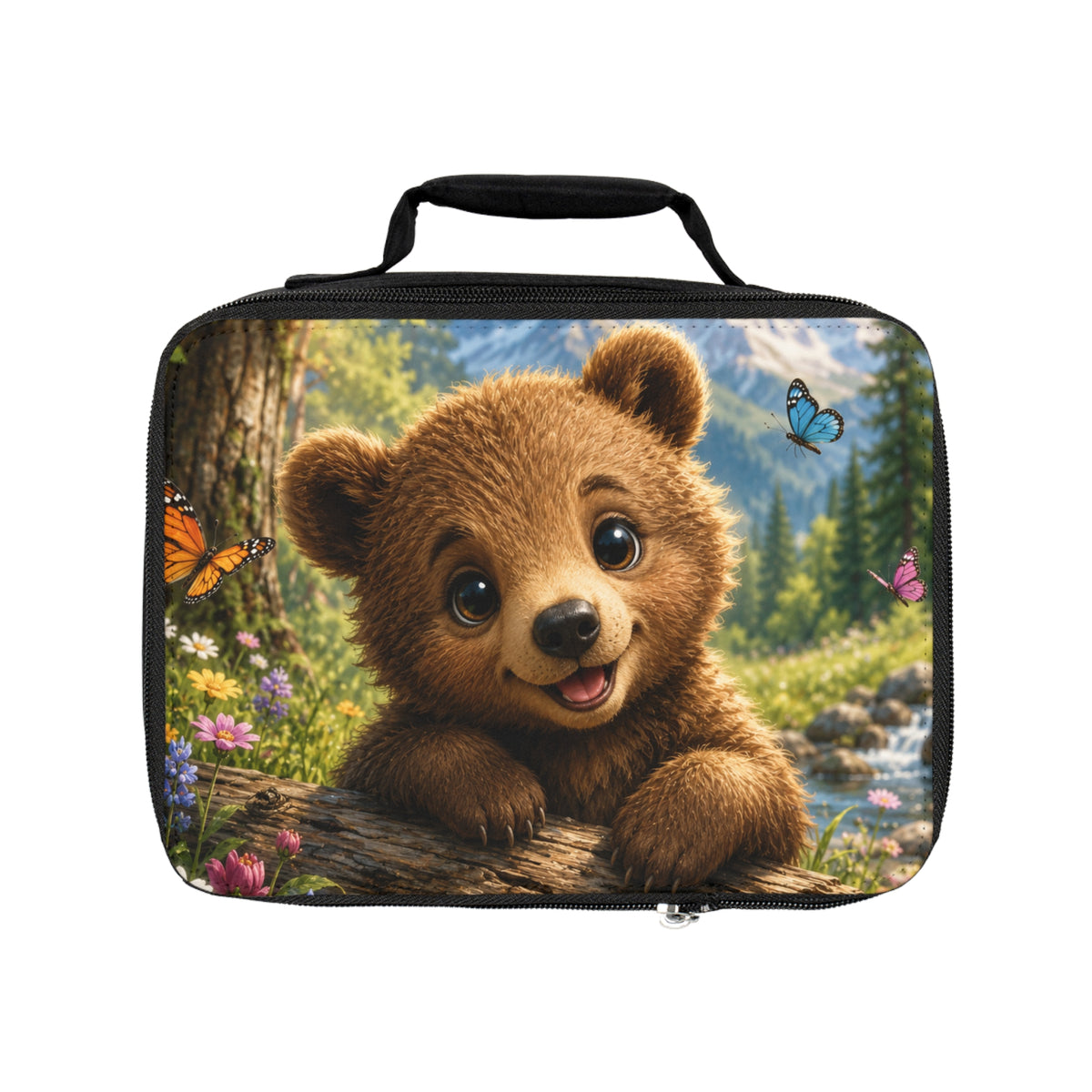 Cute Bear Lunch Bag – Insulated Kids' Lunchbox with Forest Wildlife Design