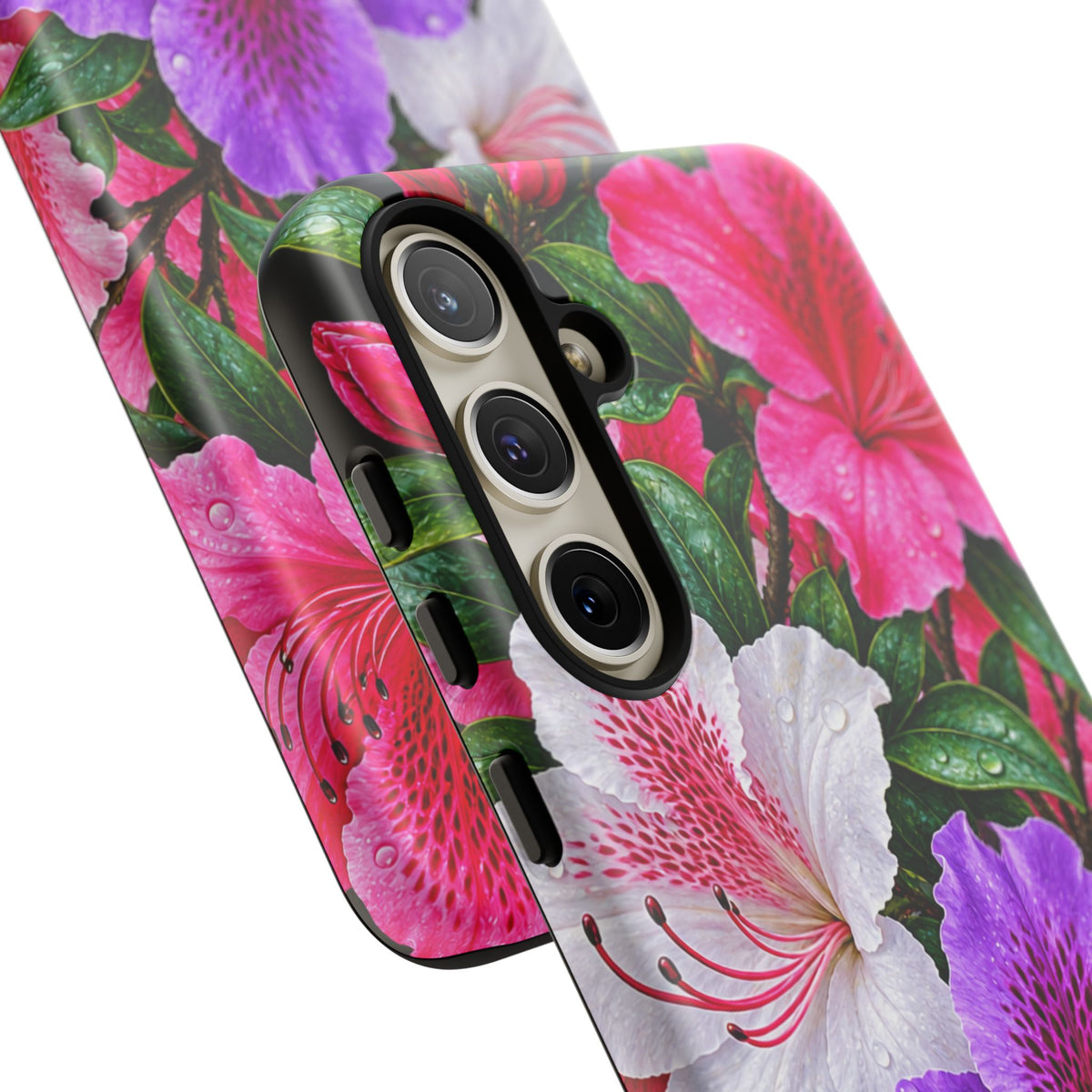 Floral Azalea Phone Case — Vibrant Pink & Purple Blossom Protection