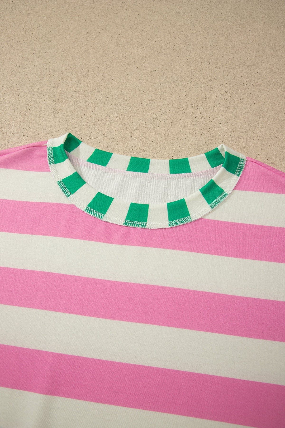 Stripe Patchwork Exposed Seam Oversized Top
