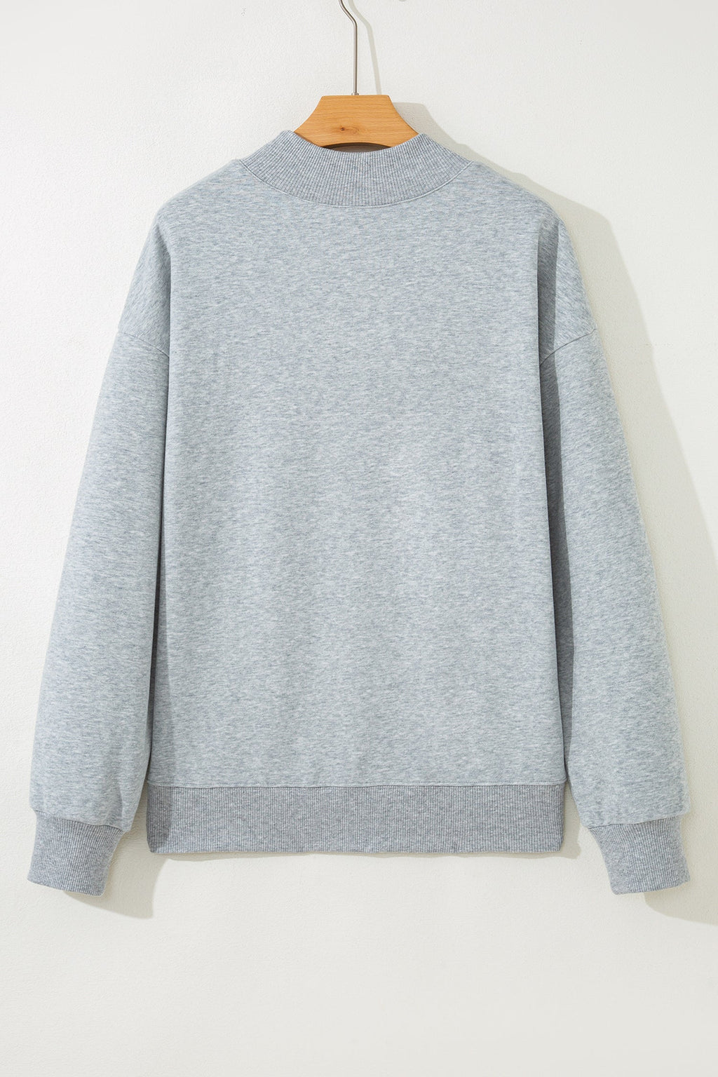Solid Mock Neck Oversized Sweatshirt