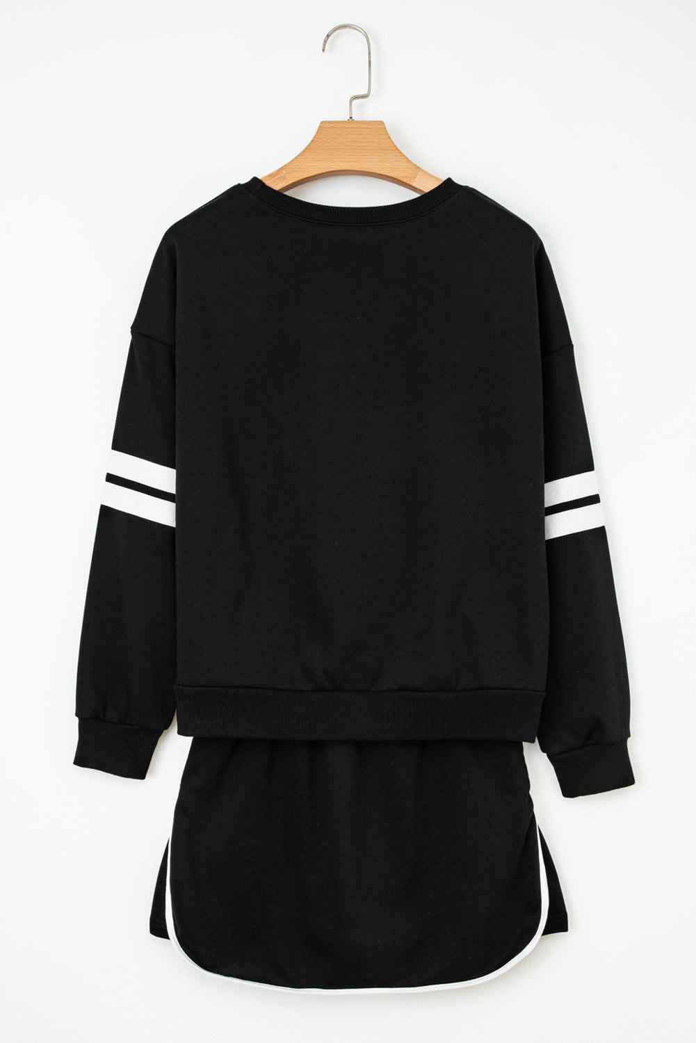 Varsity Stripe Pullover and Mini Skirt Set