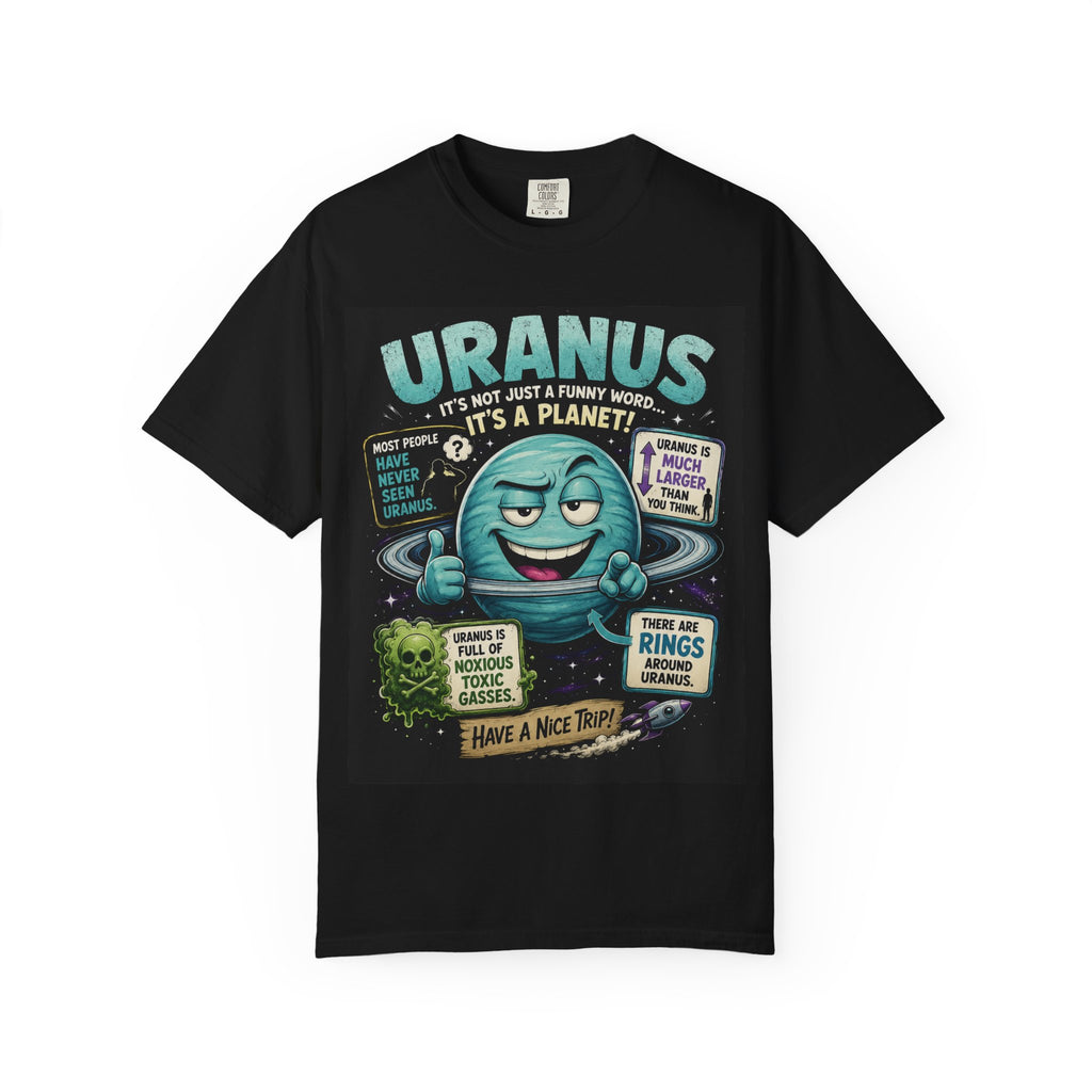 Uranus Planet Cartoon Tee | Funny Space Science T-Shirt