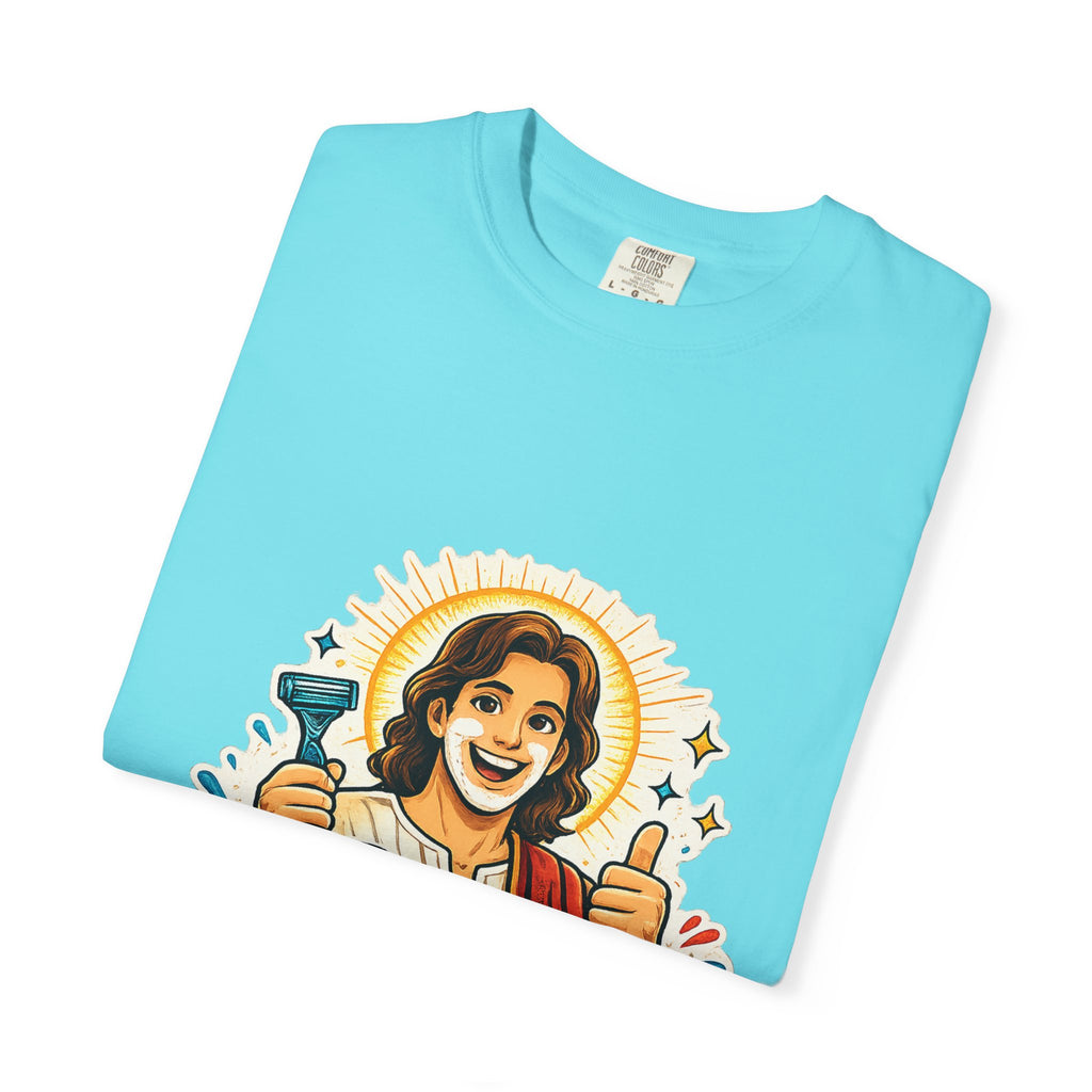 Jesus Shaves T-shirt | Retro Jesus Illustration, Shaving Theme