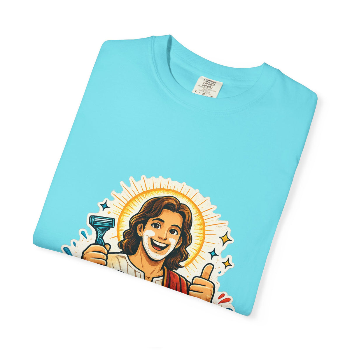 Jesus Shaves T-shirt | Retro Jesus Illustration, Shaving Theme