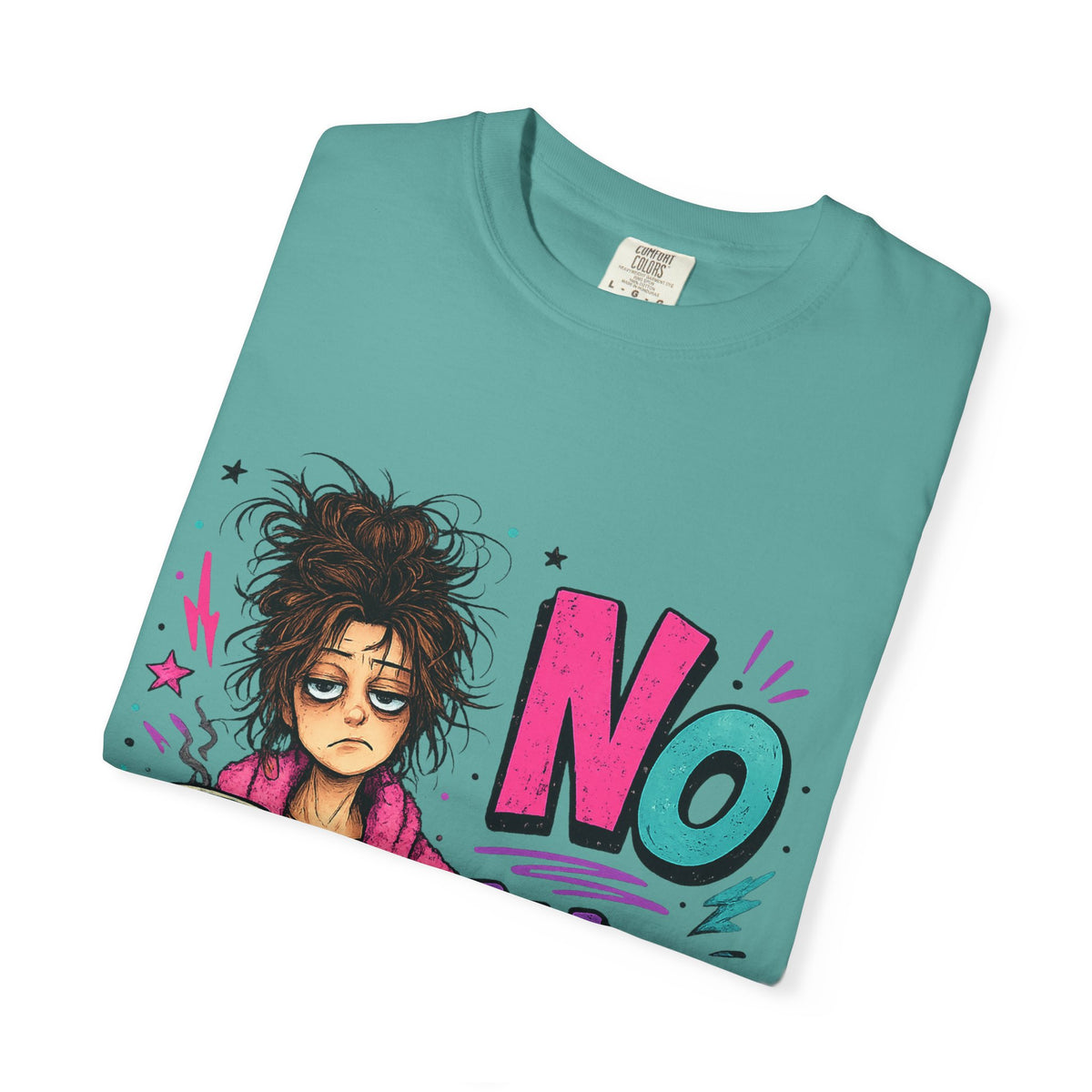 No Talkie Graphic T-Shirt | Grumpy Coffee Girl Illustration