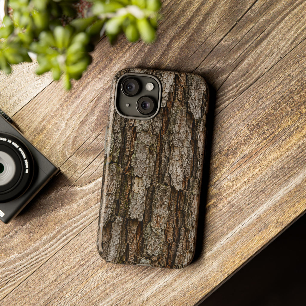 Bark Texture Phone Case - Rugged Woodland Camouflage for Nature Lovers