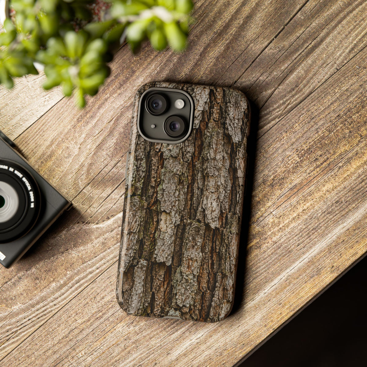 Bark Texture Phone Case - Rugged Woodland Camouflage for Nature Lovers