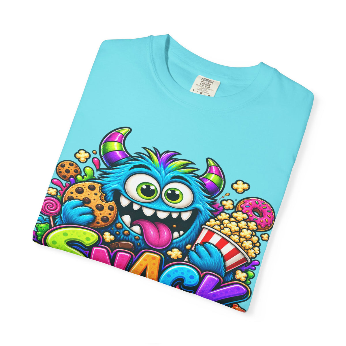 Snack Monster T-shirt | Colorful Cartoon Monster Snacks