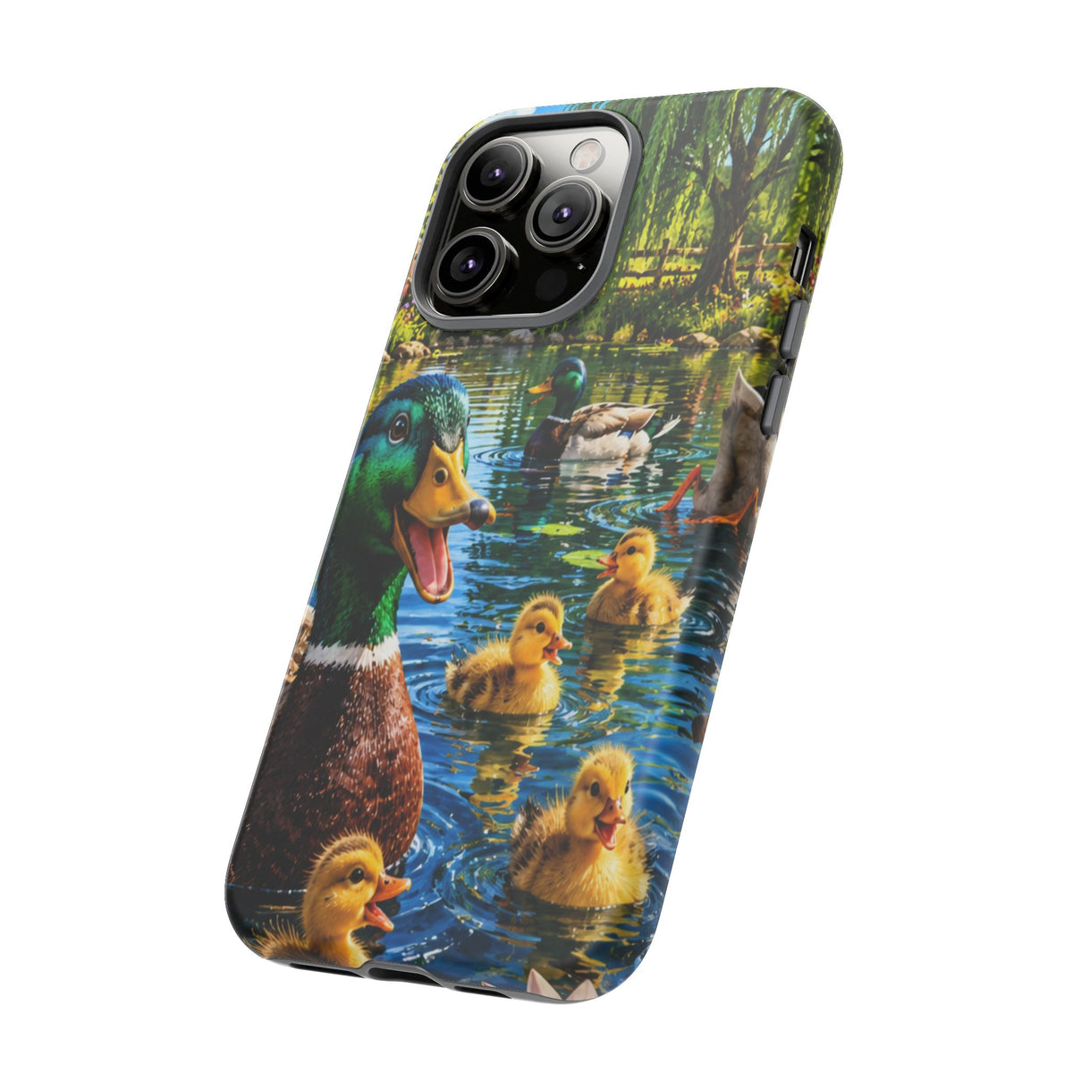 Duck Family Phone Case — Cute Mallard & Ducklings Protective Tough Case