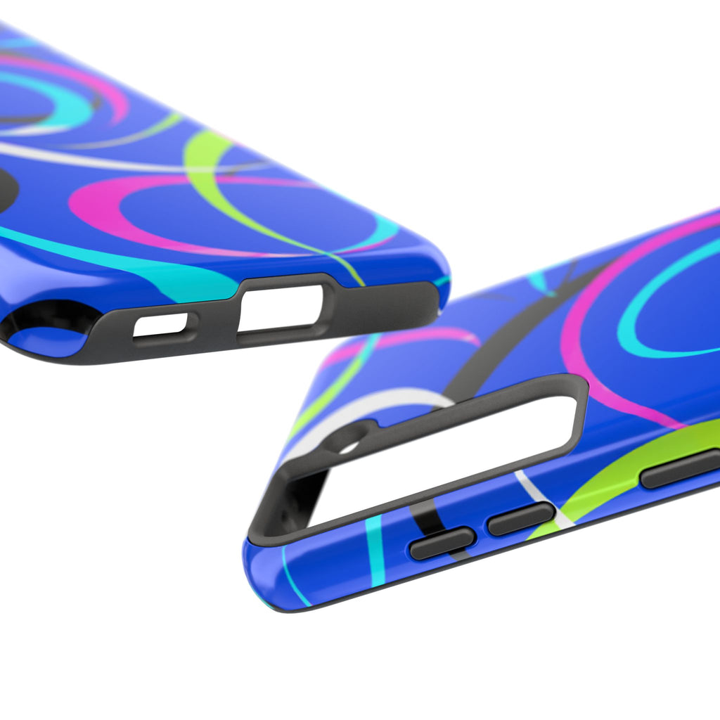 Tough Phone Case — Blue Abstract Swirl Protective Cover
