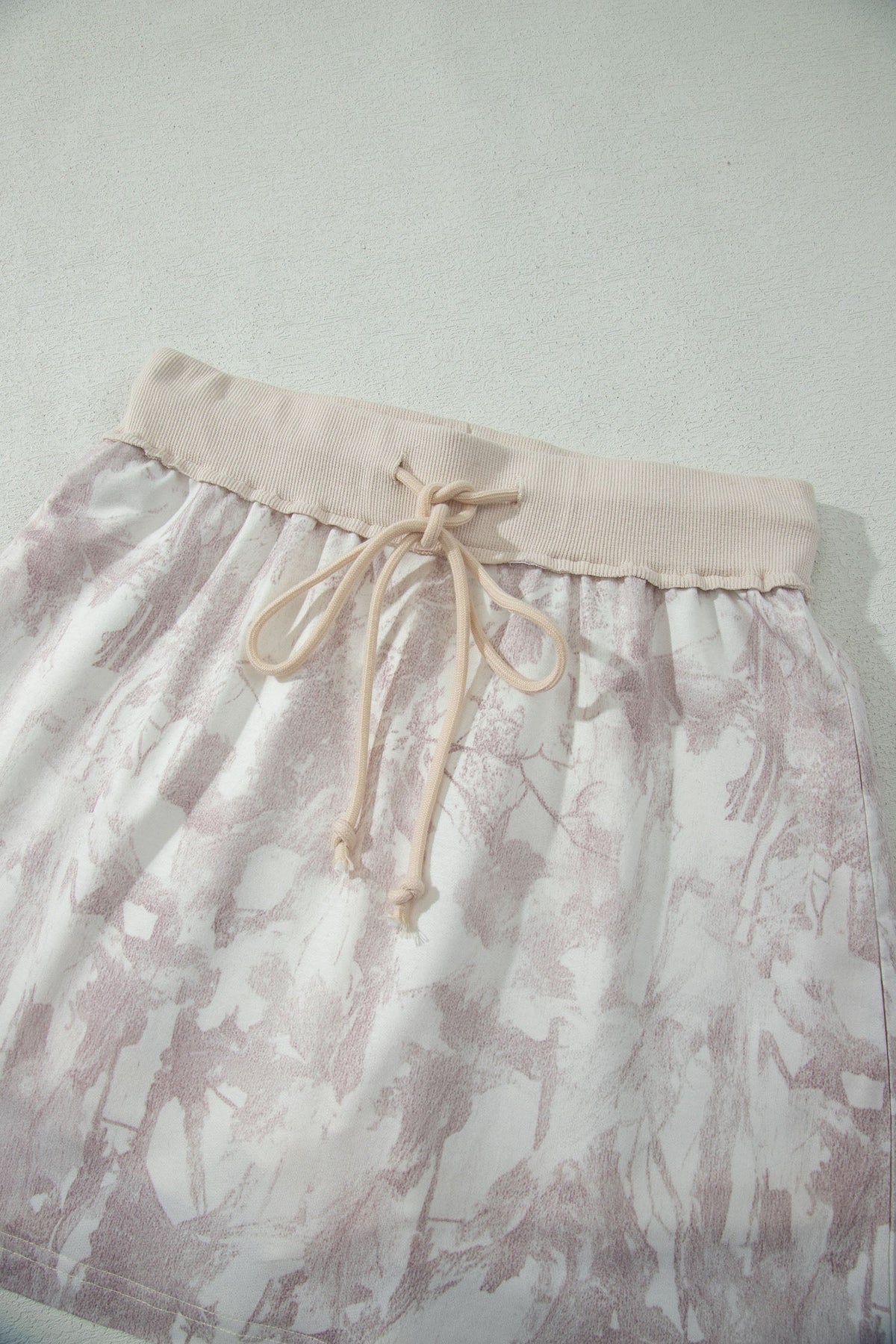 Woodland Camo Raw Edge Cropped Top & Skirt Set
