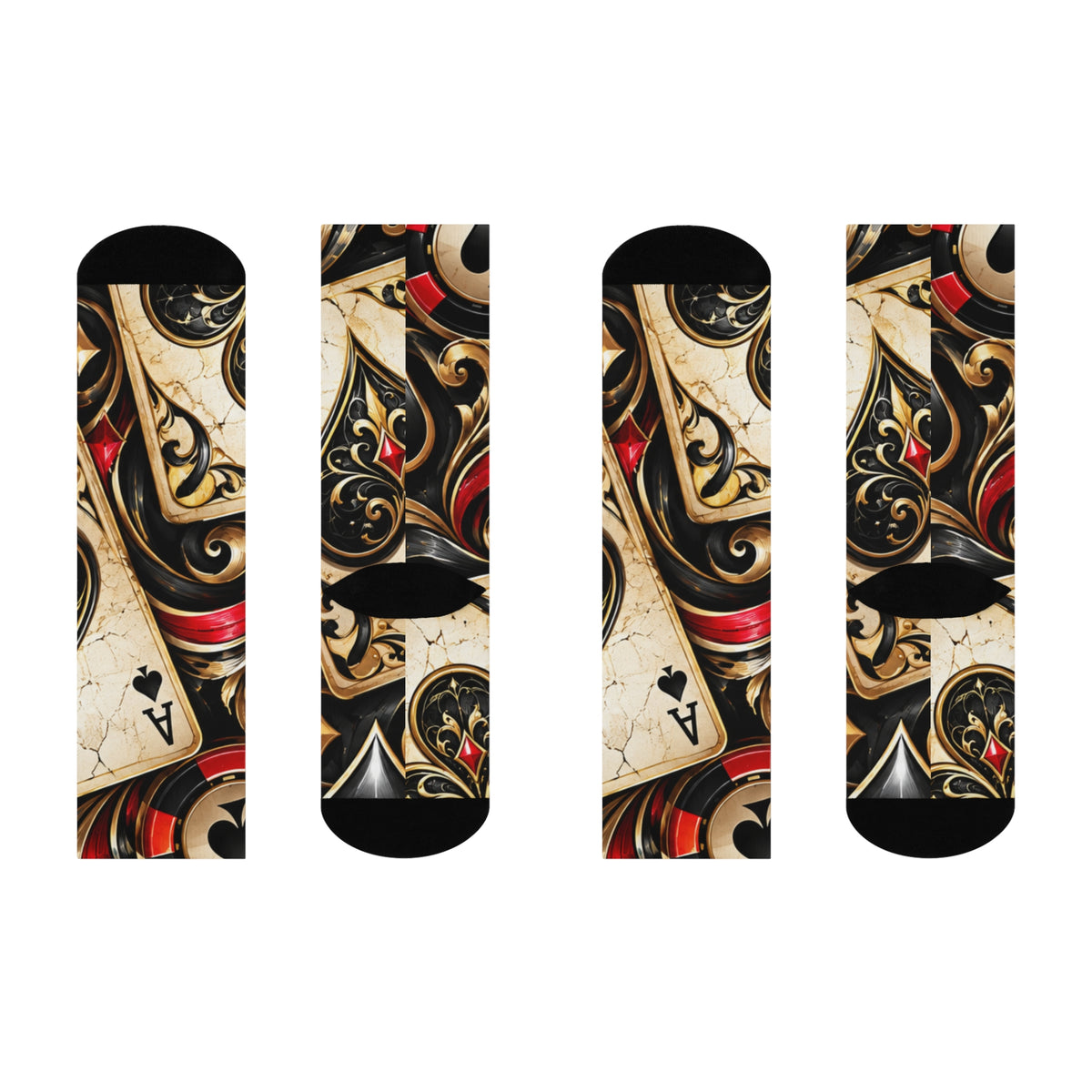Ace of Spades Gothic Crew Socks — Vintage Playing Card Design