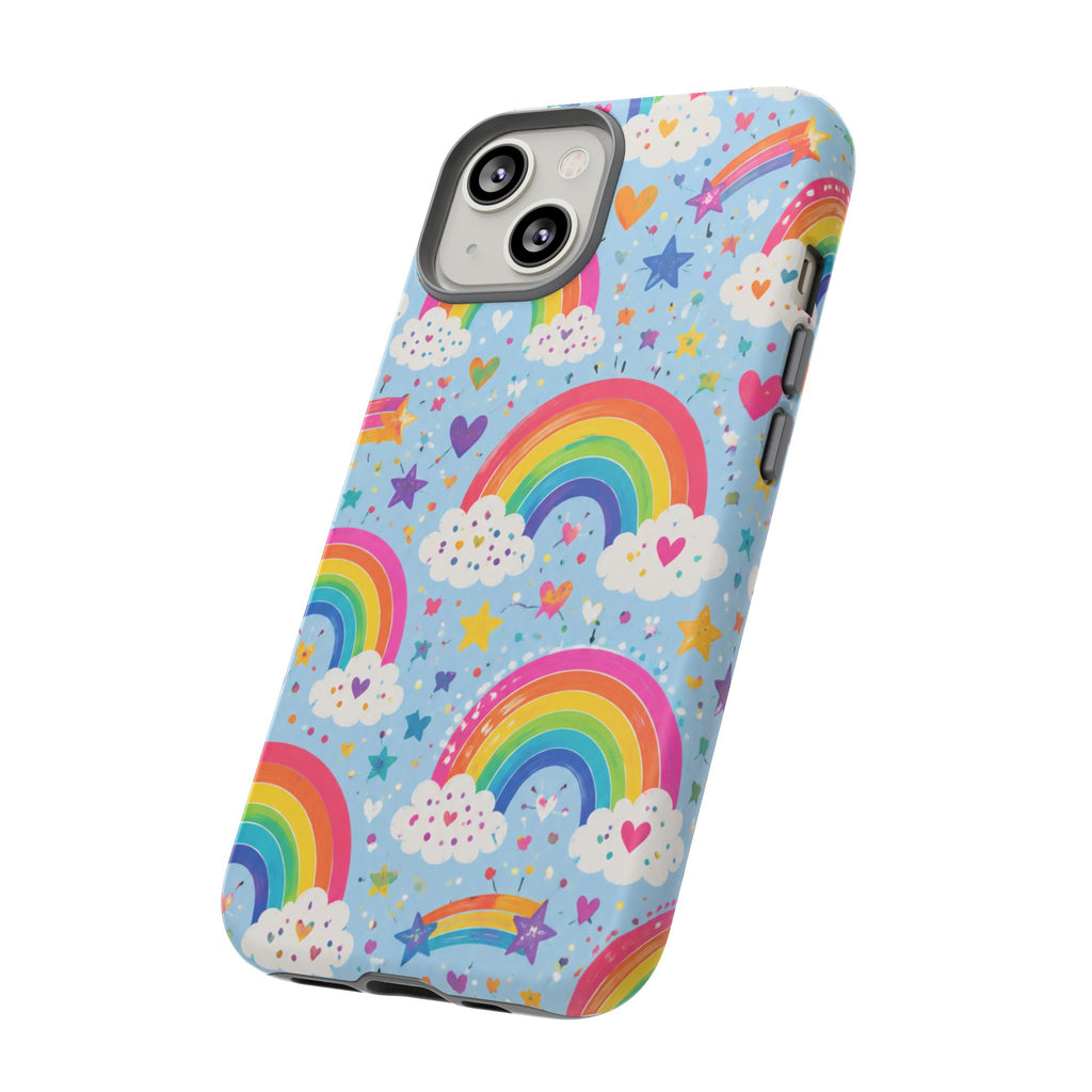 Rainbow Clouds Phone Case — Cute Pastel Rainbow Pattern Tough Case
