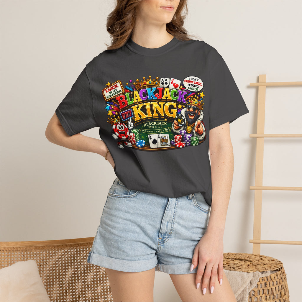Blackjack King graphic T-shirt | Casino Playing Cards, Chips Design