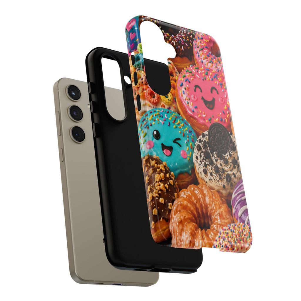 Donut Smile Tough Phone Case — Cute Colorful Desserts Protective Cover