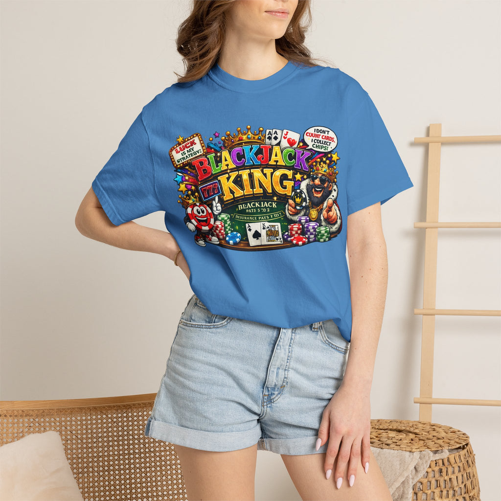 Blackjack King graphic T-shirt | Casino Playing Cards, Chips Design