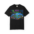 Pixels Simulation T-shirt | Alien, Retro Video Game City, Glitch Art