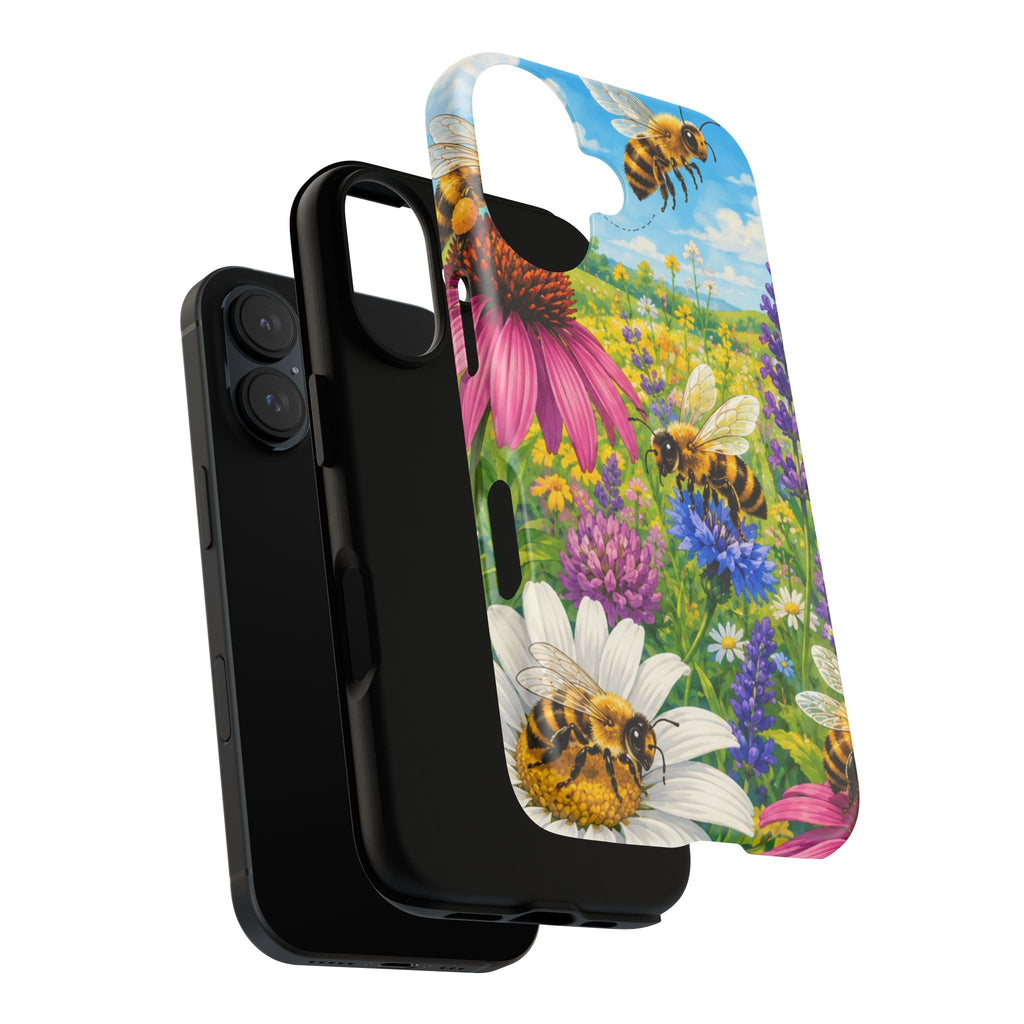 Bee Meadow Phone Case — Floral Honeybee Protective Cover