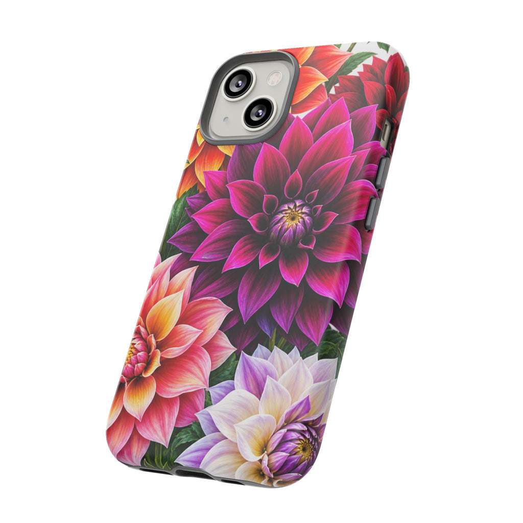 Floral Dahlia Tough Phone Case — Vibrant Protective Floral Phone Cover