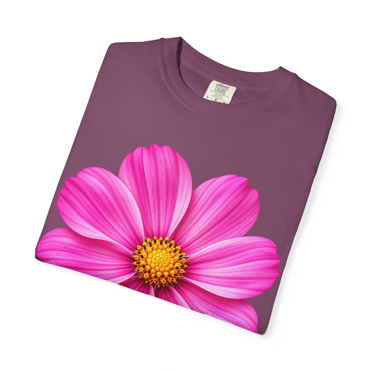 Pink Cosmos Flower T-shirt | Inspirational Back Quote