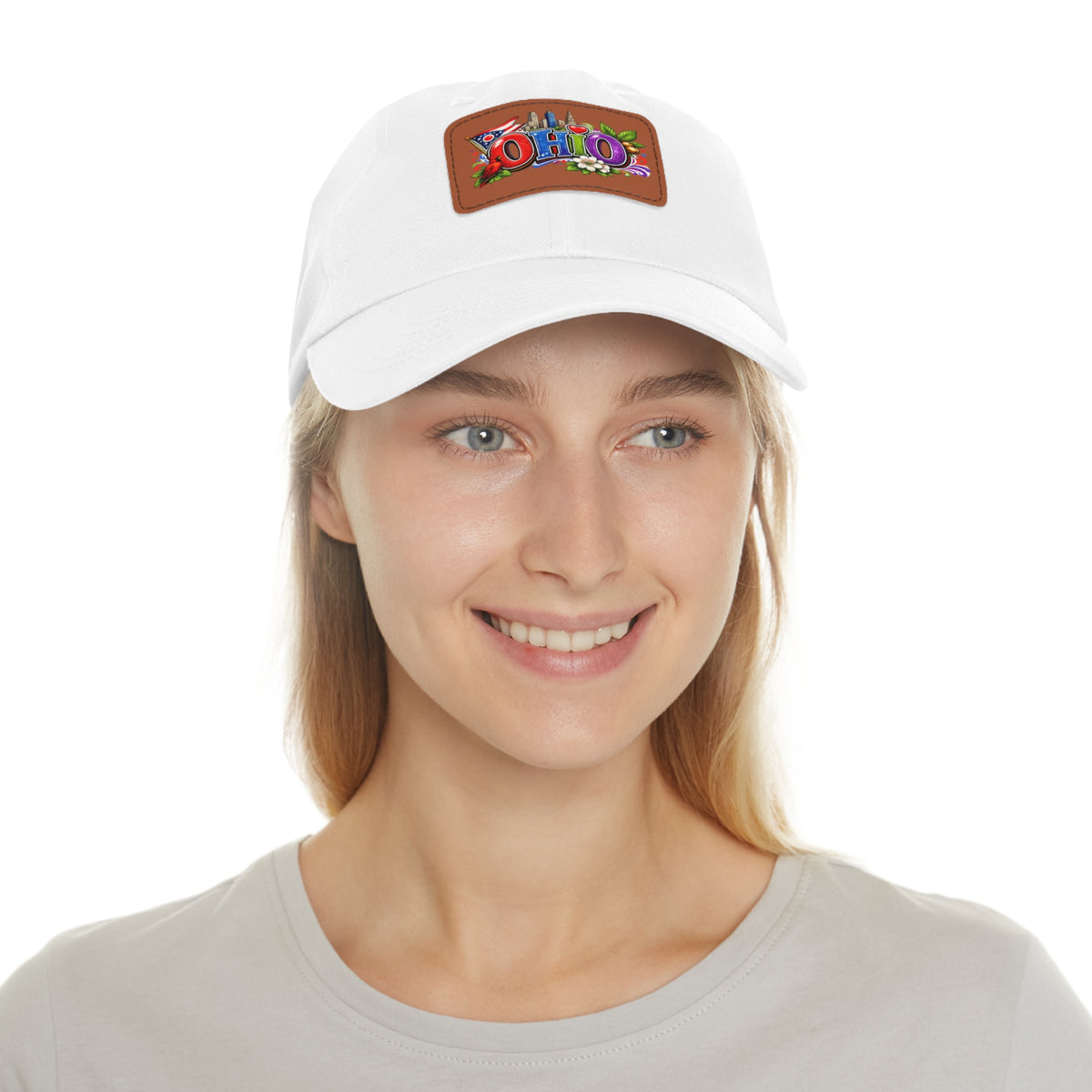 Ohio Patch Dad Hat | Leather Rectangle State Patch
