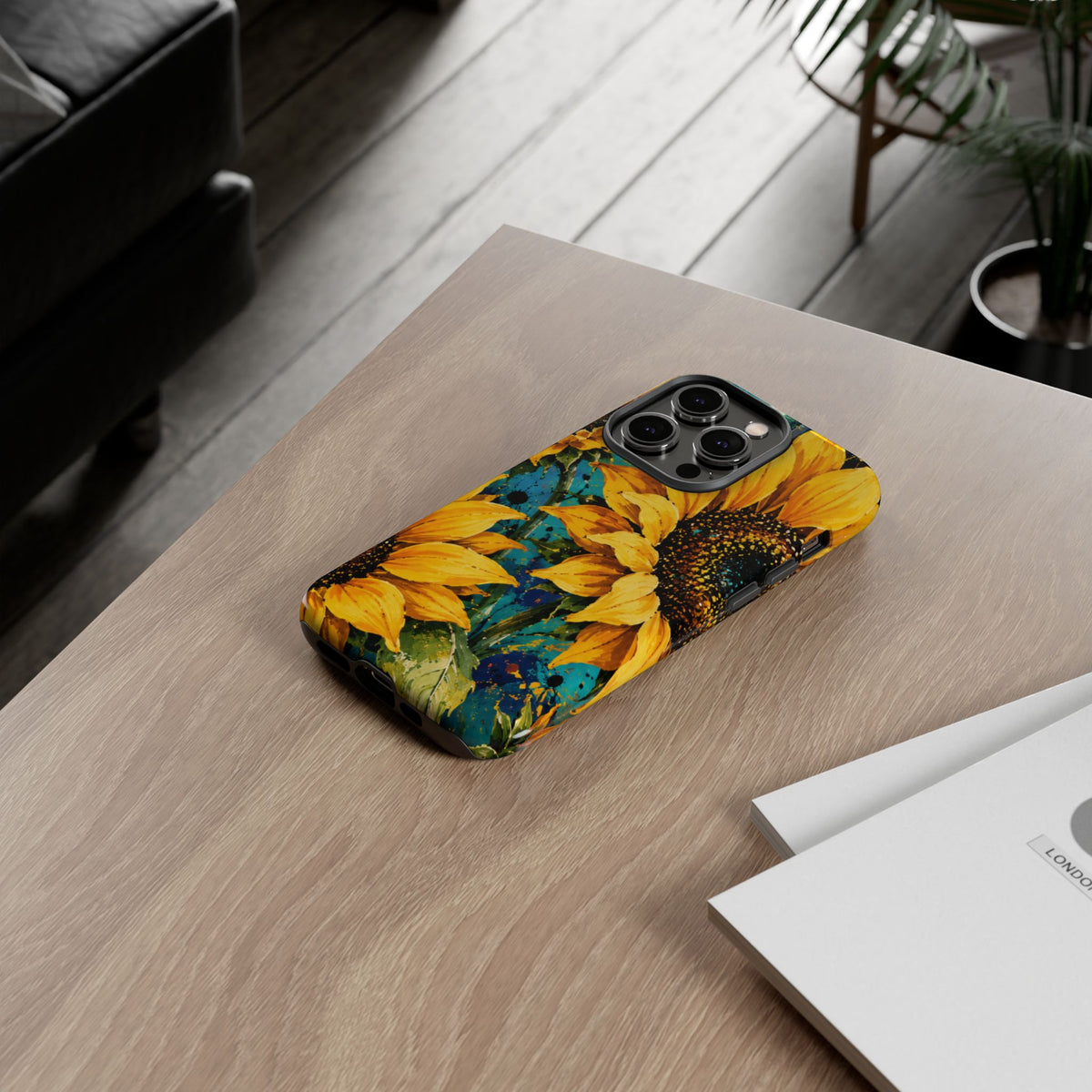 Sunflower Art Phone Case — Vibrant Yellow Floral Tough Case