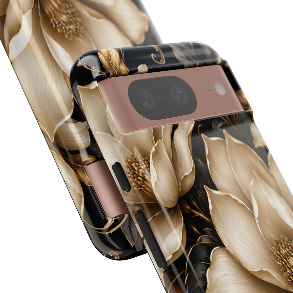 Floral Tough Case — Elegant Gold Magnolia Phone Case
