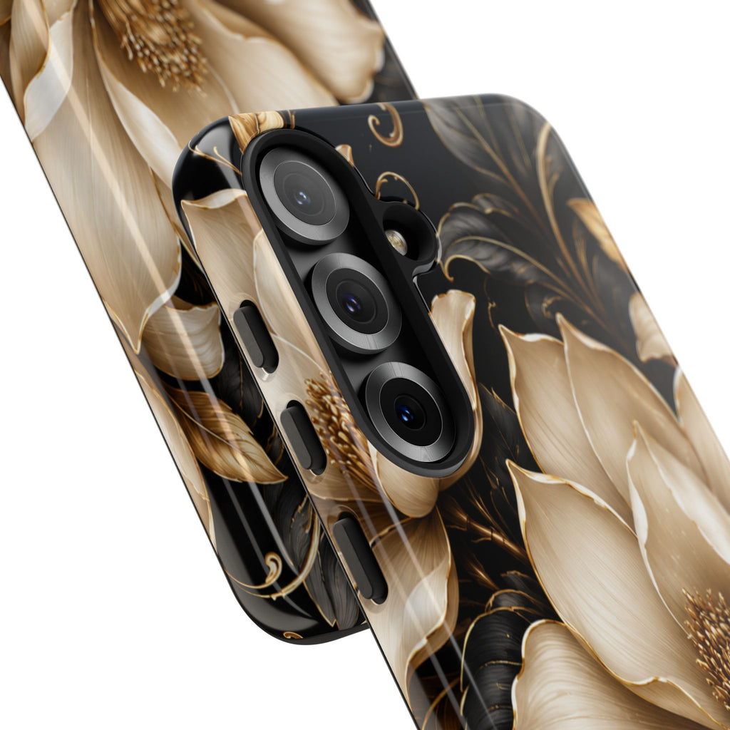 Floral Tough Case — Elegant Gold Magnolia Phone Case
