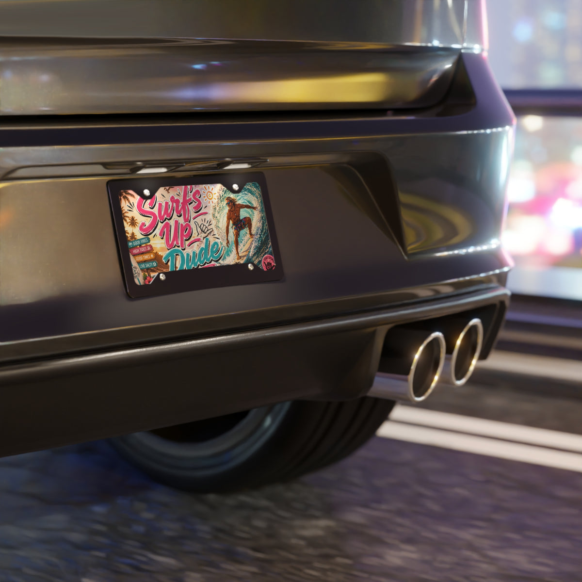 Surf's Up Dude vanity plate | Surfing license plate