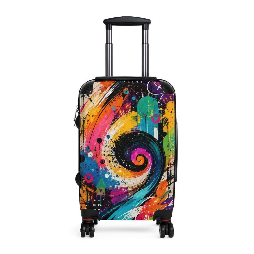 Colorful Swirl Carry-On Suitcase – Vibrant Abstract Travel Luggage