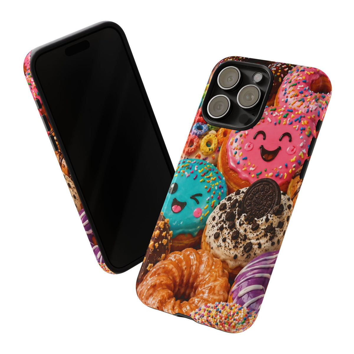 Donut Smile Tough Phone Case — Cute Colorful Desserts Protective Cover