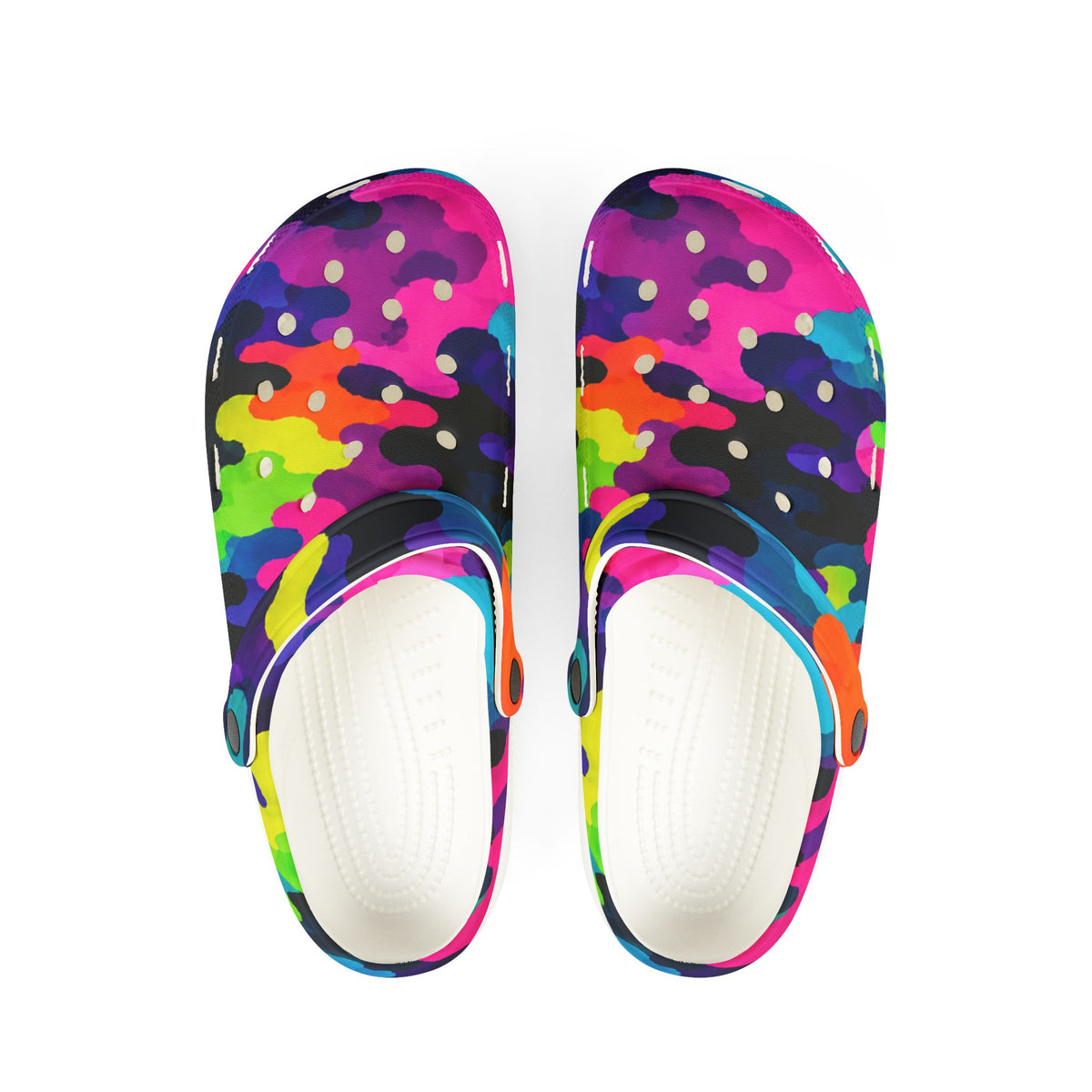 Color Splash EVA Foam Clogs — Bright Tie-Dye Garden Shoes