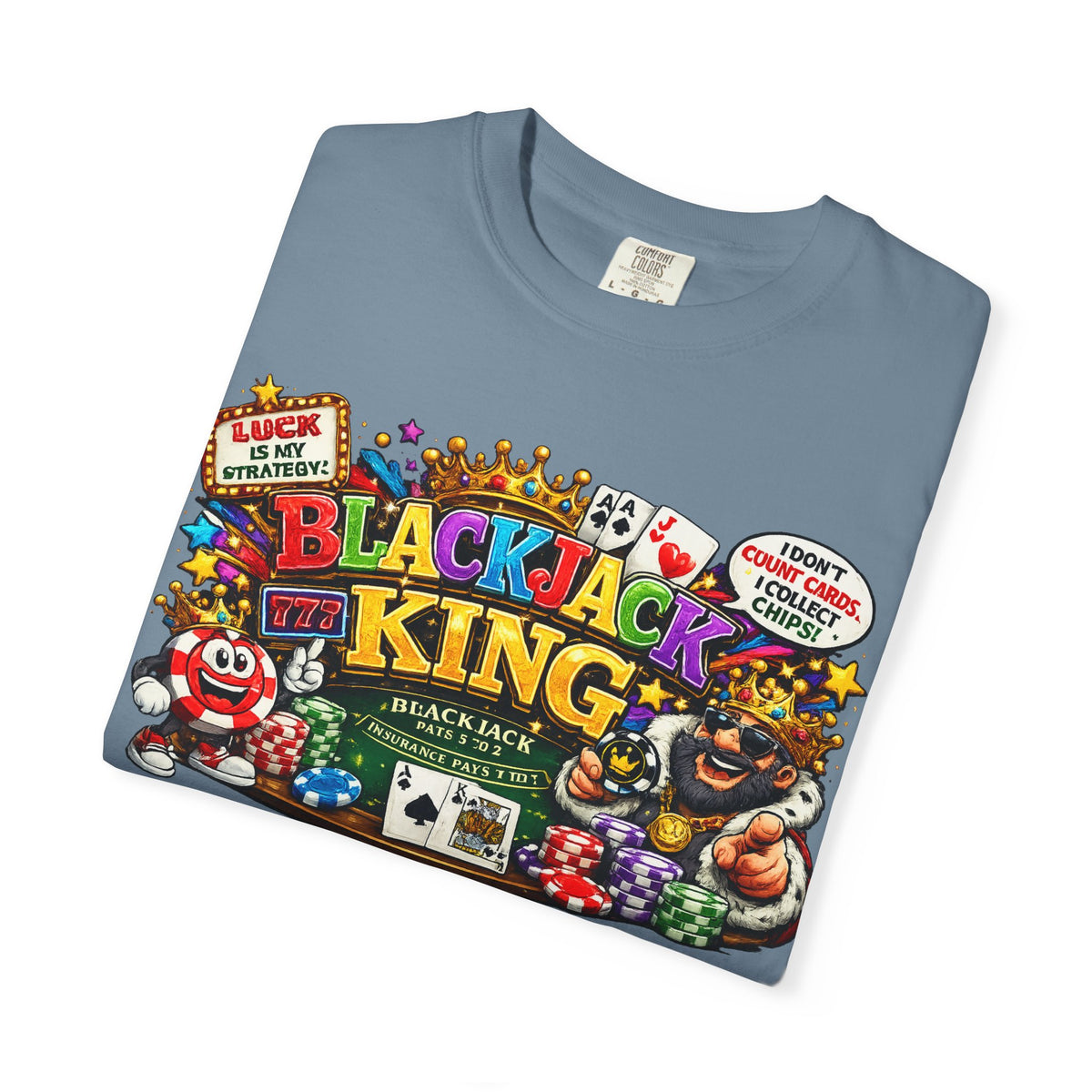 Blackjack King graphic T-shirt | Casino Playing Cards, Chips Design