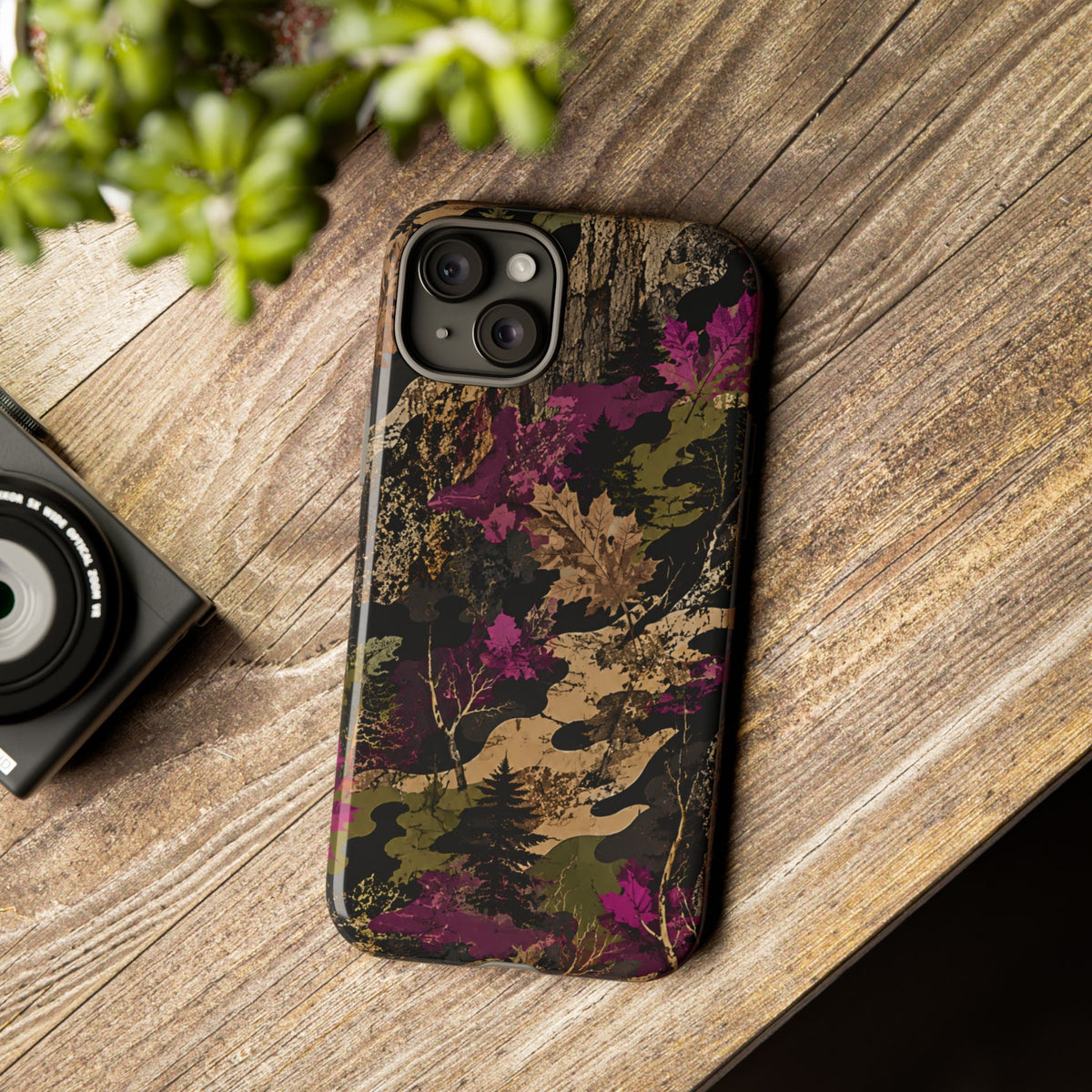 Camo Floral Tough Phone Case — Rugged Nature-Inspired Protection