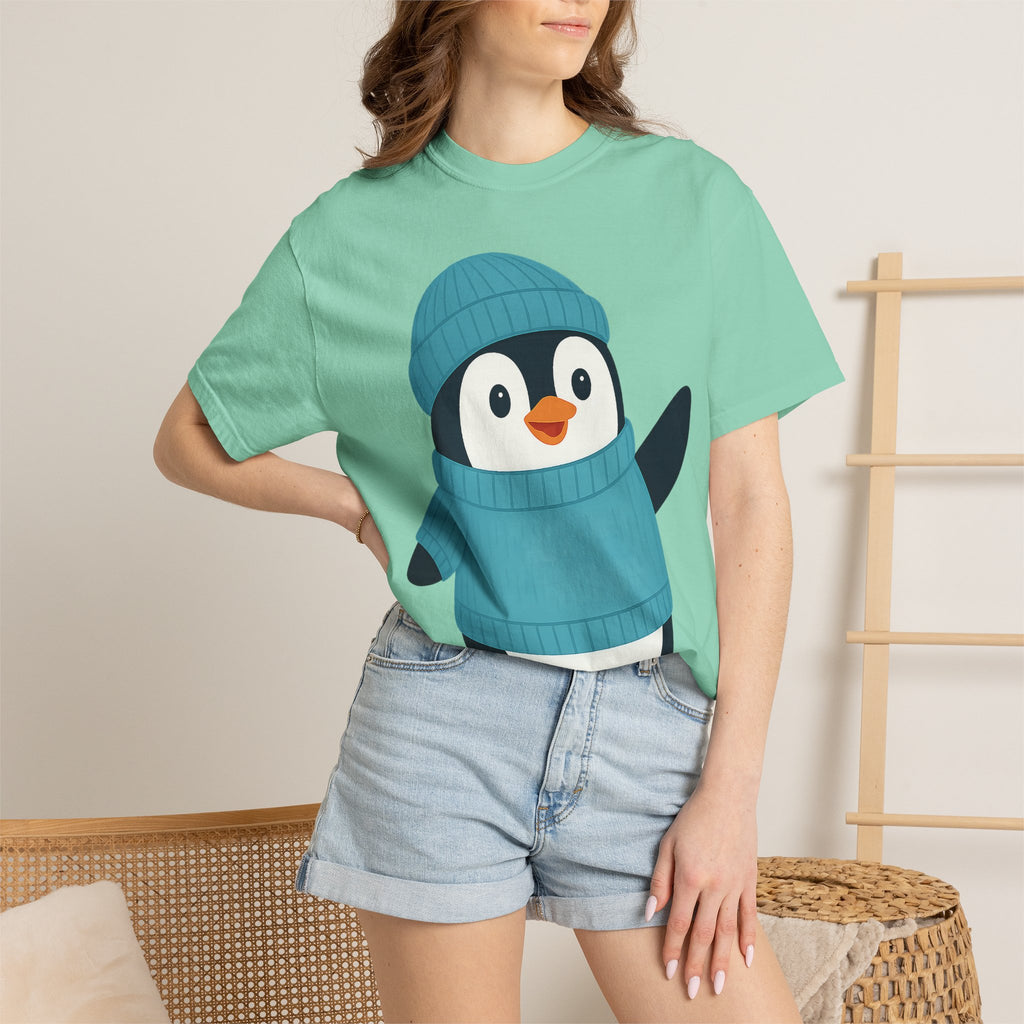 Cute Penguin in Blue Knit Tee