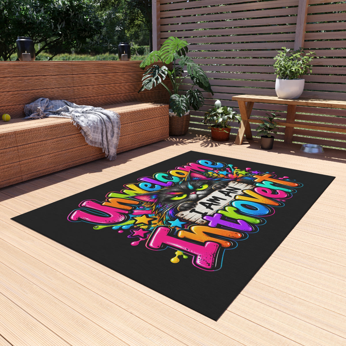Unwelcome — I Am An Introvert Outdoor Rug