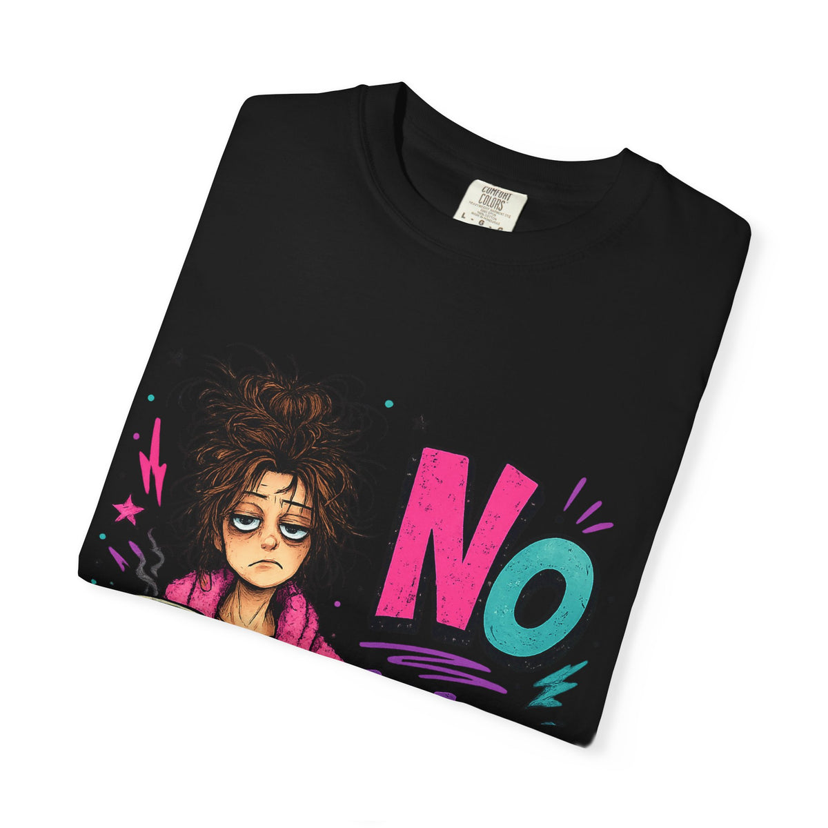 No Talkie Graphic T-Shirt | Grumpy Coffee Girl Illustration