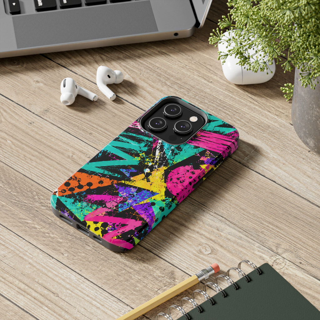 Tough Phone Case — Neon Graffiti Splash Protective Cover